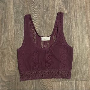 Crop Top - Lace/Dark Purple